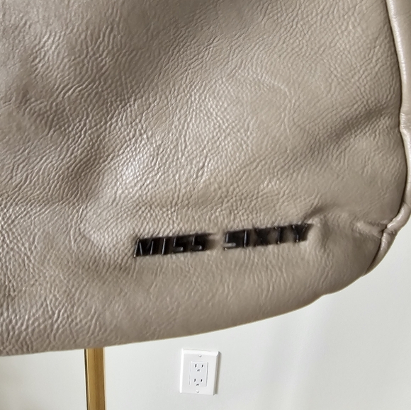Miss Sixty Gray Leather Shoulder Bag 2000's y2k - Picture 3 of 11